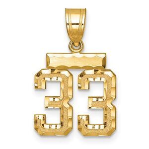 14k Yellow Gold, Varsity Collection, Small D/C Pendant Number 33